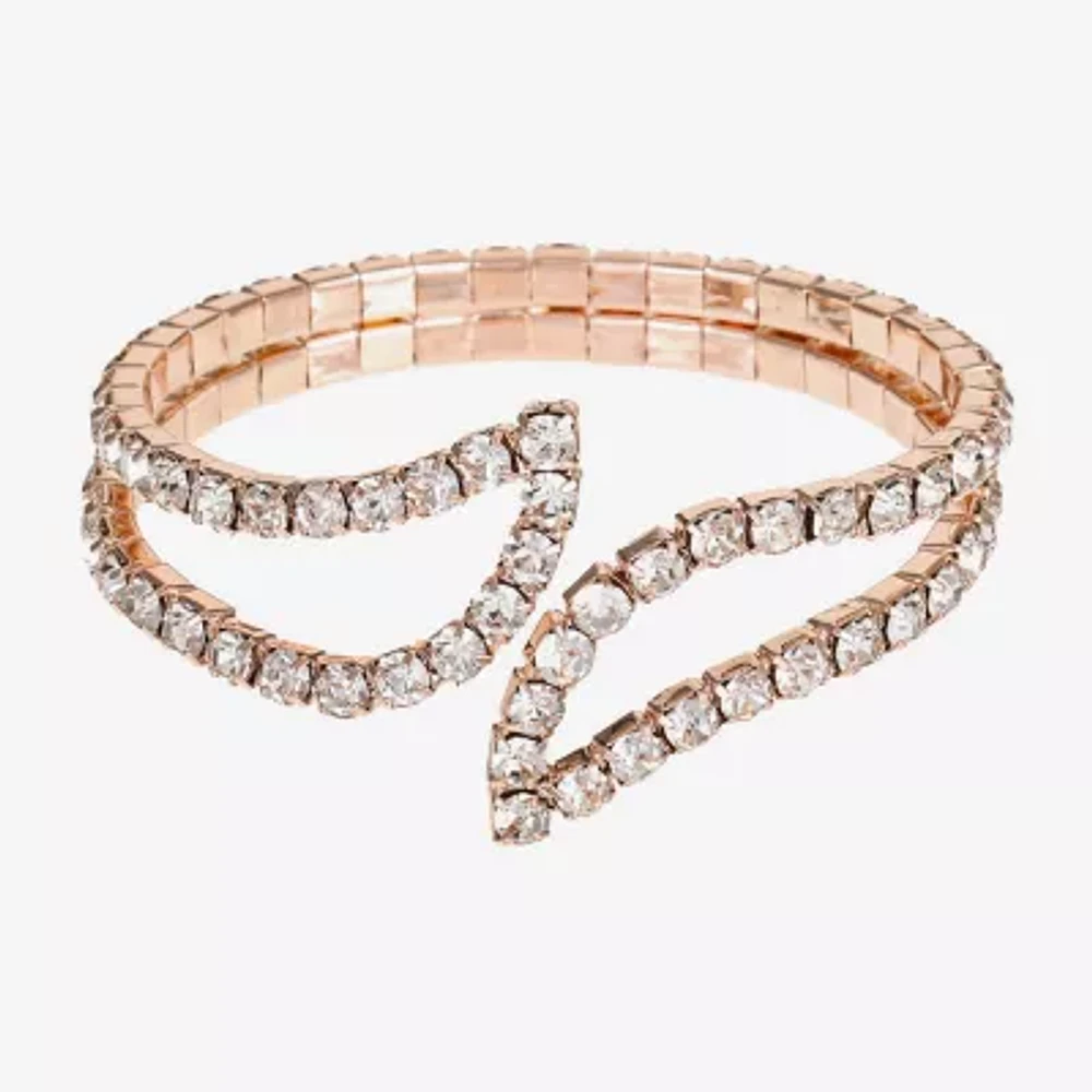 Monet Jewelry Rose Gold Glass Cuff Bracelet