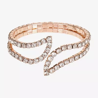 Monet Jewelry Rose Gold Glass Cuff Bracelet