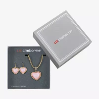 Liz Claiborne Pendant Necklace And Drop Earring 2-pc. Heart Jewelry Set