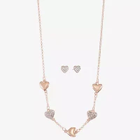 Liz Claiborne Collar Necklace And Stud Earring 2-pc. Glass Heart Jewelry Set