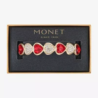 Monet Jewelry Glass Heart Stretch Bracelet