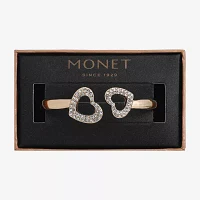 Monet Jewelry Gold Tone Glass Heart Cuff Bracelet