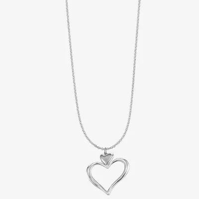 Liz Claiborne 17 Inch Cable Heart Pendant Necklace