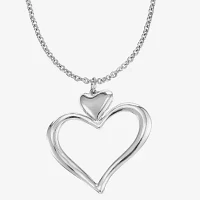 Liz Claiborne 17 Inch Cable Heart Pendant Necklace