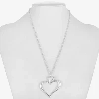 Liz Claiborne 17 Inch Cable Heart Pendant Necklace