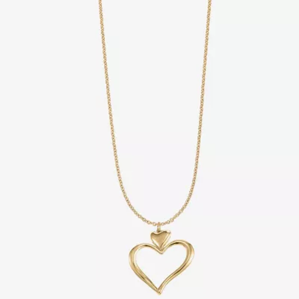 Liz Claiborne 17 Inch Cable Heart Pendant Necklace