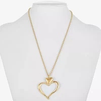 Liz Claiborne 17 Inch Cable Heart Pendant Necklace