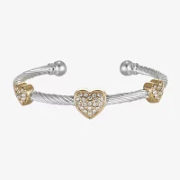 Monet Jewelry Two Tone Glass Heart Cuff Bracelet