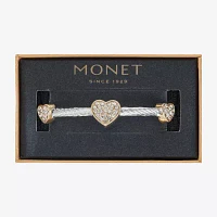 Monet Jewelry Two Tone Glass Heart Cuff Bracelet