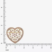 Monet Jewelry Gold Tone Glass Heart Pin