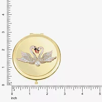 Monet Jewelry Swans Gold Tone Compact Mirror