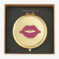 Monet Jewelry Gold Tone Lips Gold Tone Heart Compact Mirror