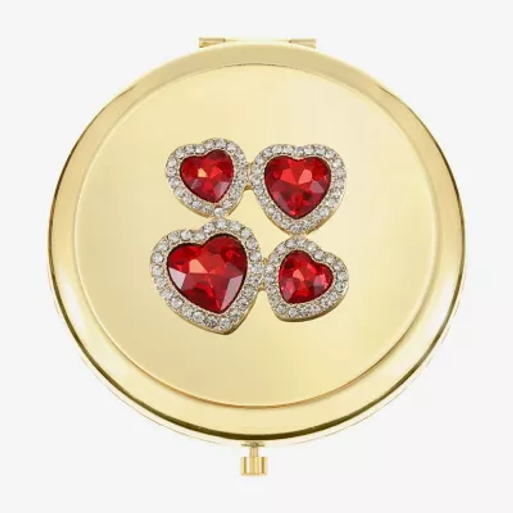 Monet Jewelry Gold Tone Heart Compact Mirror