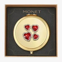 Monet Jewelry Gold Tone Heart Compact Mirror