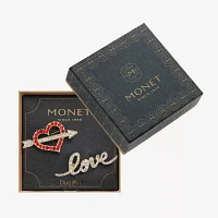 Monet Jewelry Duo Love Glass Heart Pin