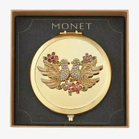 Monet Jewelry Gold Tone Love Gold Tone Compact Mirror