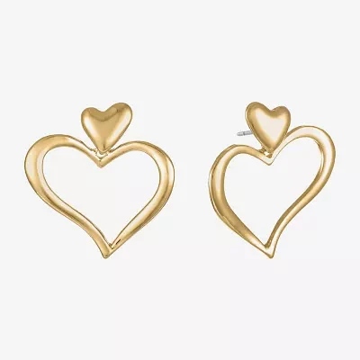 Liz Claiborne Large Open Heart Drop Earrings