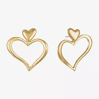 Liz Claiborne Large Open Heart Drop Earrings