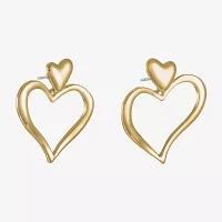 Liz Claiborne Large Open Heart Drop Earrings