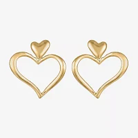 Liz Claiborne Large Open Heart Drop Earrings