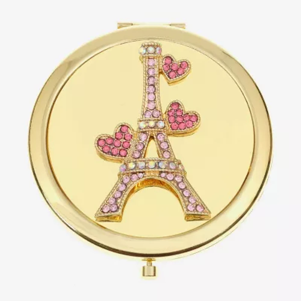 Monet Jewelry Gold Tone Eiffel Tower Gold Tone Compact Mirror