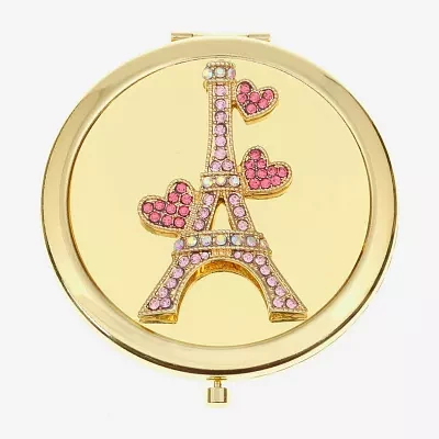 Monet Jewelry Gold Tone Eiffel Tower Gold Tone Compact Mirror