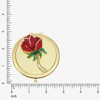 Monet Jewelry Gold Tone Rose Gold Tone Flower Compact Mirror