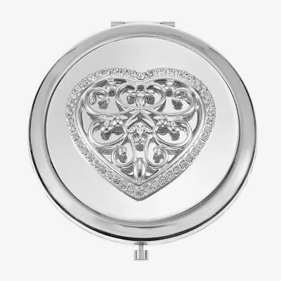 Monet Jewelry Silver Tone Silver Tone Heart Compact Mirror