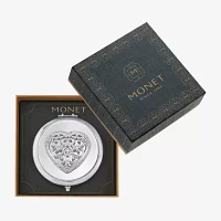 Monet Jewelry Silver Tone Silver Tone Heart Compact Mirror