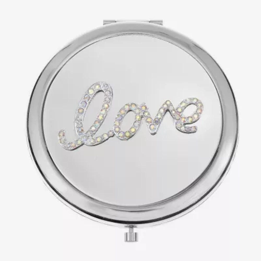 Monet Jewelry Silver Tone Love Silver Tone Compact Mirror