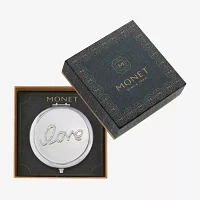 Monet Jewelry Silver Tone Love Silver Tone Compact Mirror