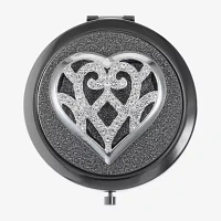 Monet Jewelry Silver Tone Heart Compact Mirror