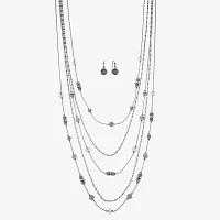 Liz Claiborne Layered Necklace And Drop Earring 2-pc. Jewelry Set