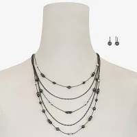 Liz Claiborne Layered Necklace And Drop Earring 2-pc. Jewelry Set