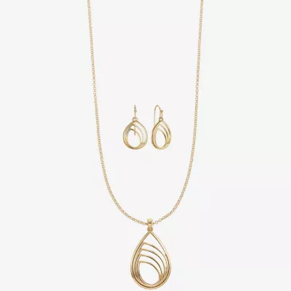 Liz Claiborne Pendant Necklace And Drop Earring 2-pc. Jewelry Set