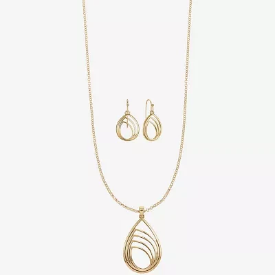 Liz Claiborne Pendant Necklace And Drop Earring 2-pc. Jewelry Set