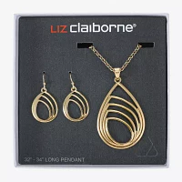 Liz Claiborne Pendant Necklace And Drop Earring 2-pc. Jewelry Set