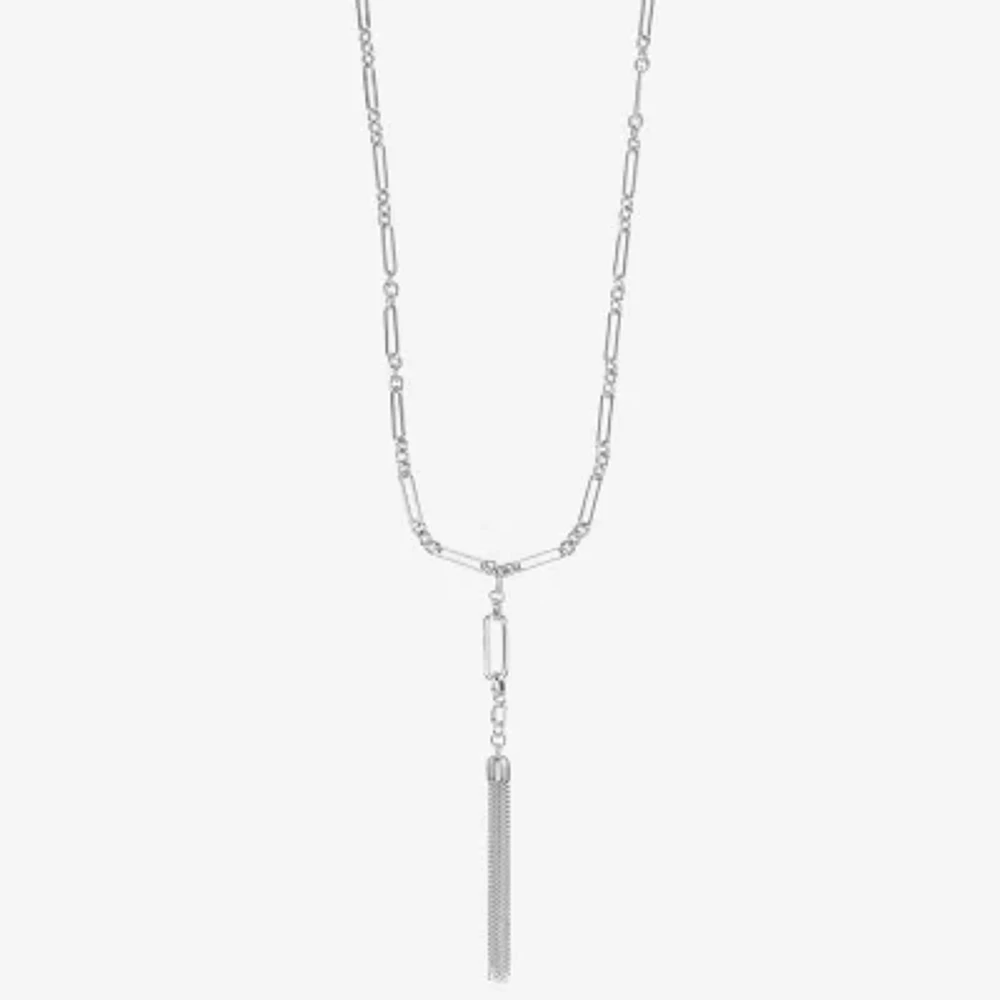 Liz Claiborne Tassle 32 Inch Paperclip Pendant Necklace