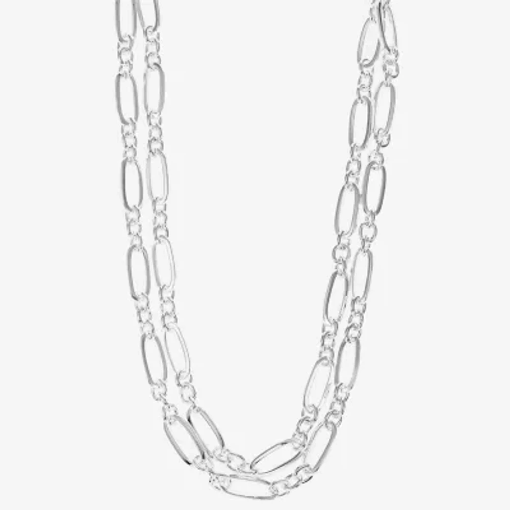 Liz Claiborne Layered 17 Inch Paperclip Link Necklace