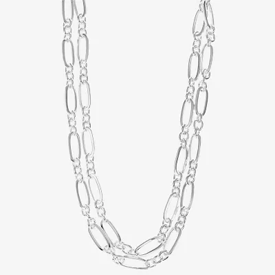 Liz Claiborne Layered 17 Inch Paperclip Link Necklace