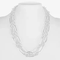 Liz Claiborne Layered 17 Inch Paperclip Link Necklace