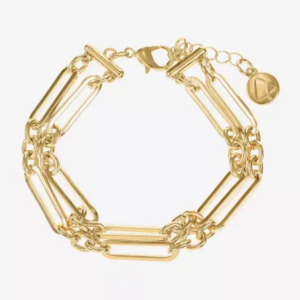 Liz Claiborne Layered Paperclip Link Bracelet