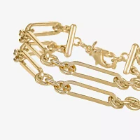 Liz Claiborne Layered Paperclip Link Bracelet