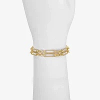 Liz Claiborne Layered Paperclip Link Bracelet