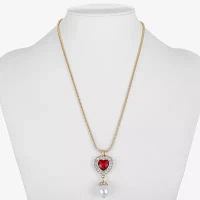 Monet Jewelry Glass Simulated Pearl 17 Inch Snake Heart Pendant Necklace