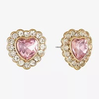 Monet Jewelry Glass 19.5mm Heart Stud Earrings