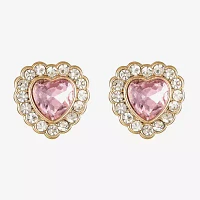 Monet Jewelry Glass 19.5mm Heart Stud Earrings