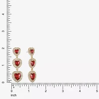 Monet Jewelry Glass Heart Drop Earrings