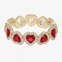 Monet Jewelry Glass Heart Stretch Bracelet