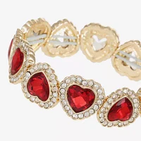 Monet Jewelry Glass Heart Stretch Bracelet